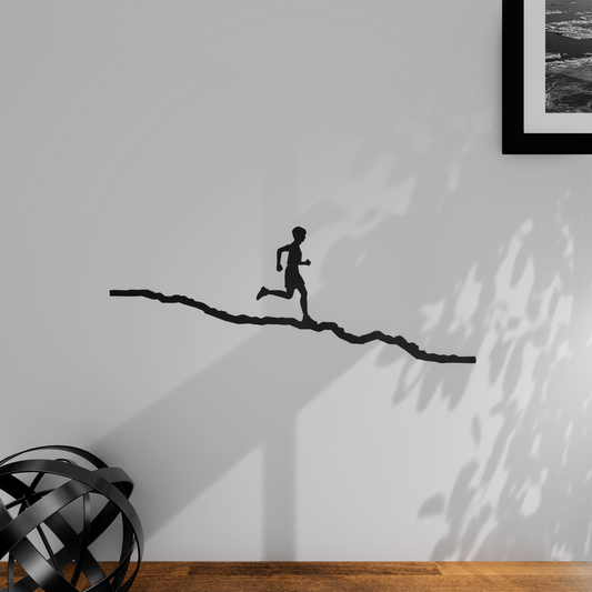 Décoration murale trail minimaliste - Descente dynamique