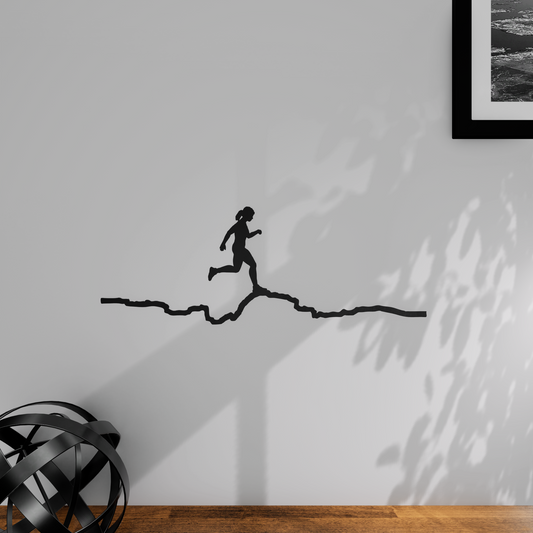 Décoration murale trail minimaliste - Saut serein